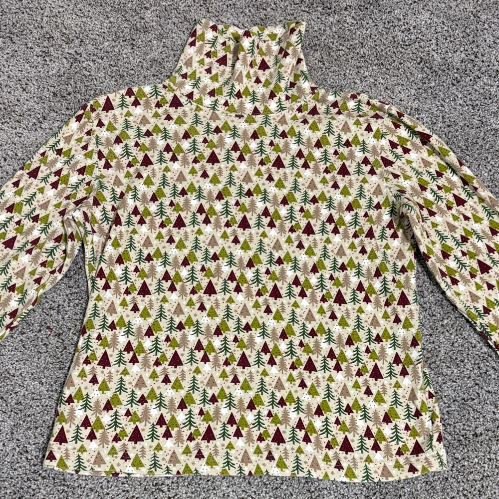 Festive Tree Pattern Turtleneck Sweater